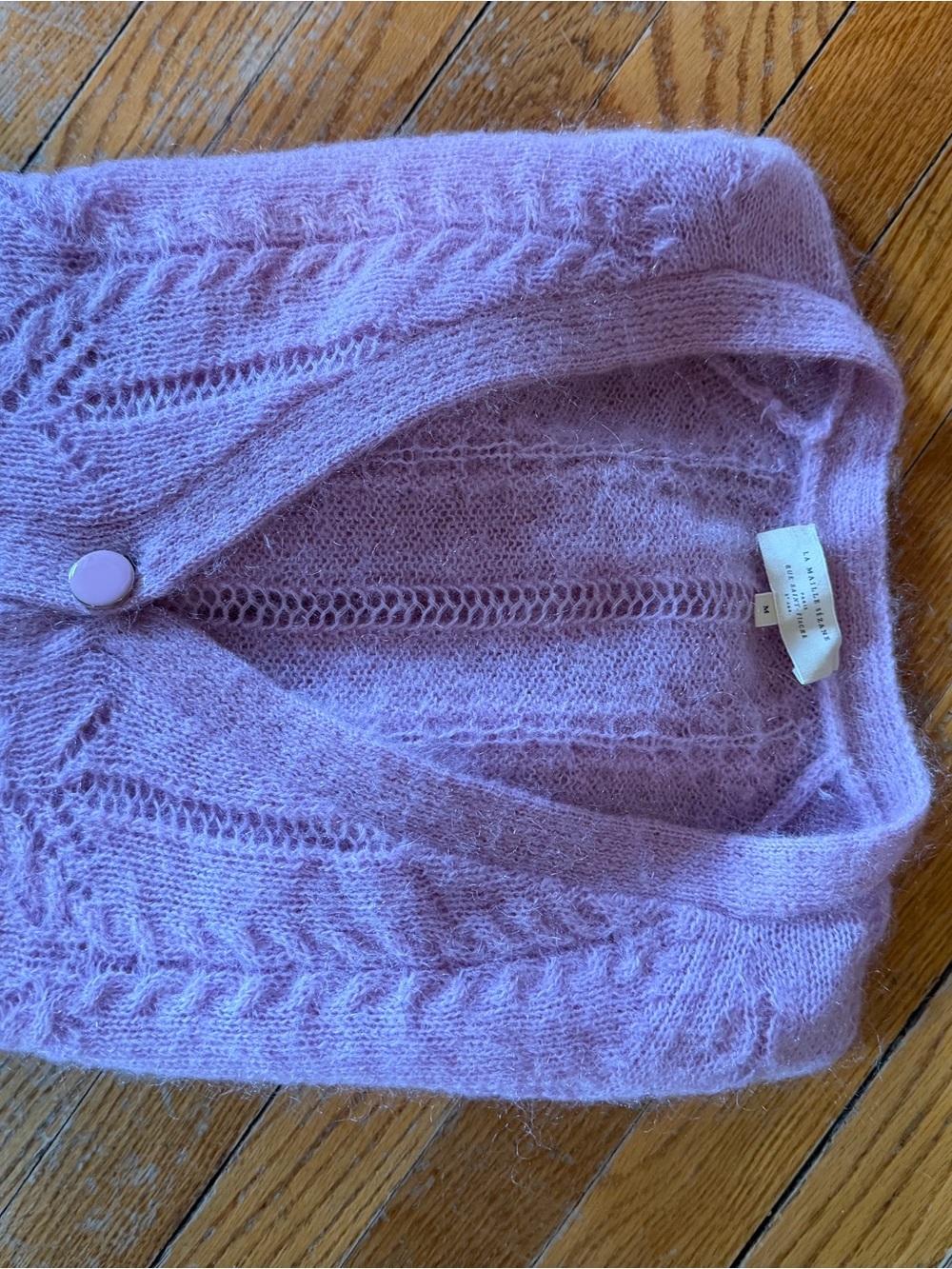 Sezane Soft Lavender Knit Cardigan Sweater - Women's